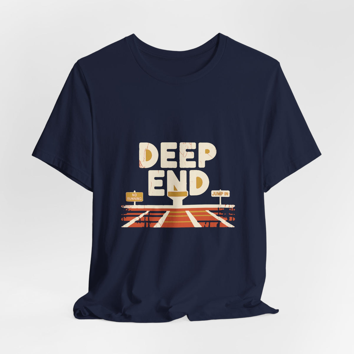 Deep End — Premium Retro Pool Graphic Tee color-specific T-shirt mockup