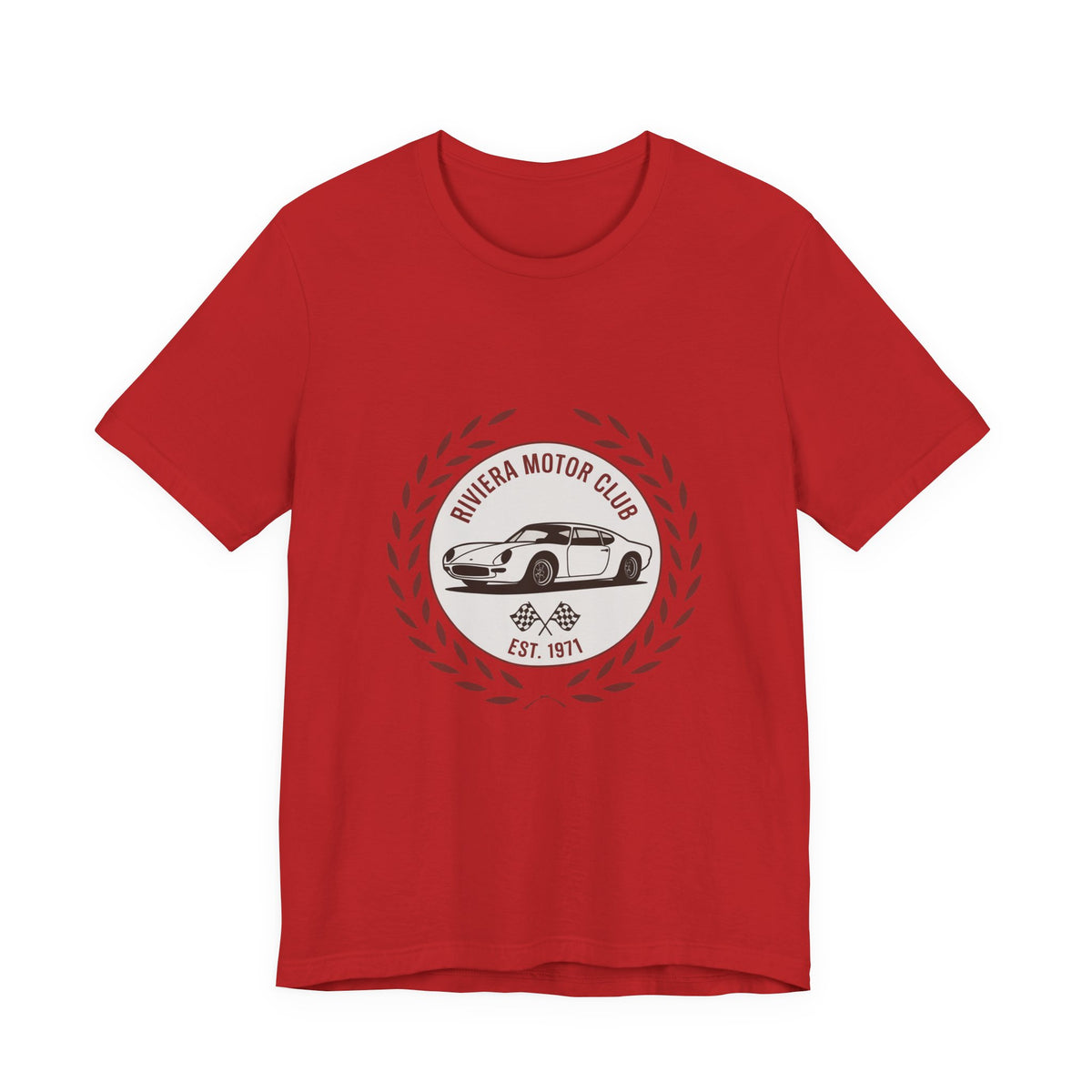 Riviera Motor Club — Premium Heritage Badge Tee color-specific T-shirt mockup
