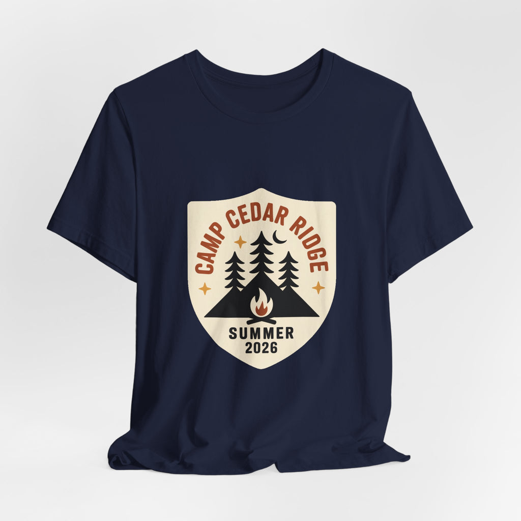 Camp Cedar Ridge — Premium Vintage Summer Camp Tee color-specific T-shirt mockup