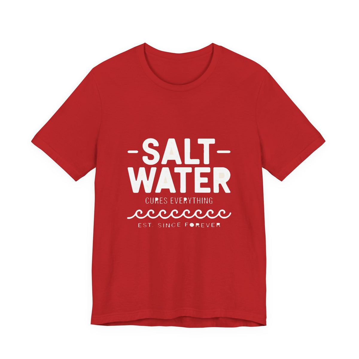 Salt Water Cure — Premium Coastal Quote Graphic Tee color-specific T-shirt mockup