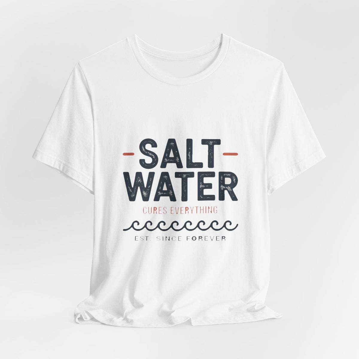 Salt Water Cure — Premium Coastal Quote Graphic Tee color-specific T-shirt mockup