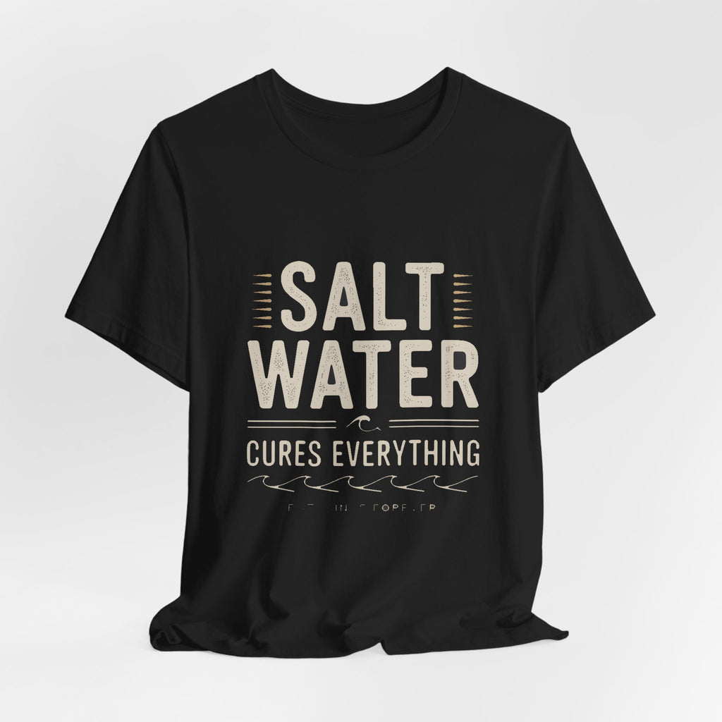 Salt Water Cure — Premium Coastal Quote Graphic Tee color-specific T-shirt mockup