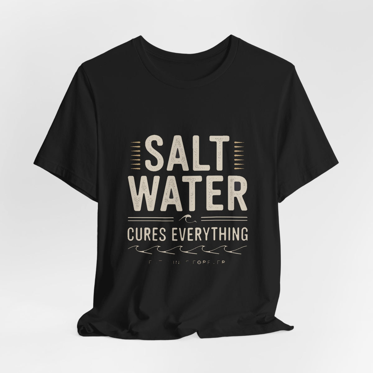 Salt Water Cure — Premium Coastal Quote Graphic Tee color-specific T-shirt mockup