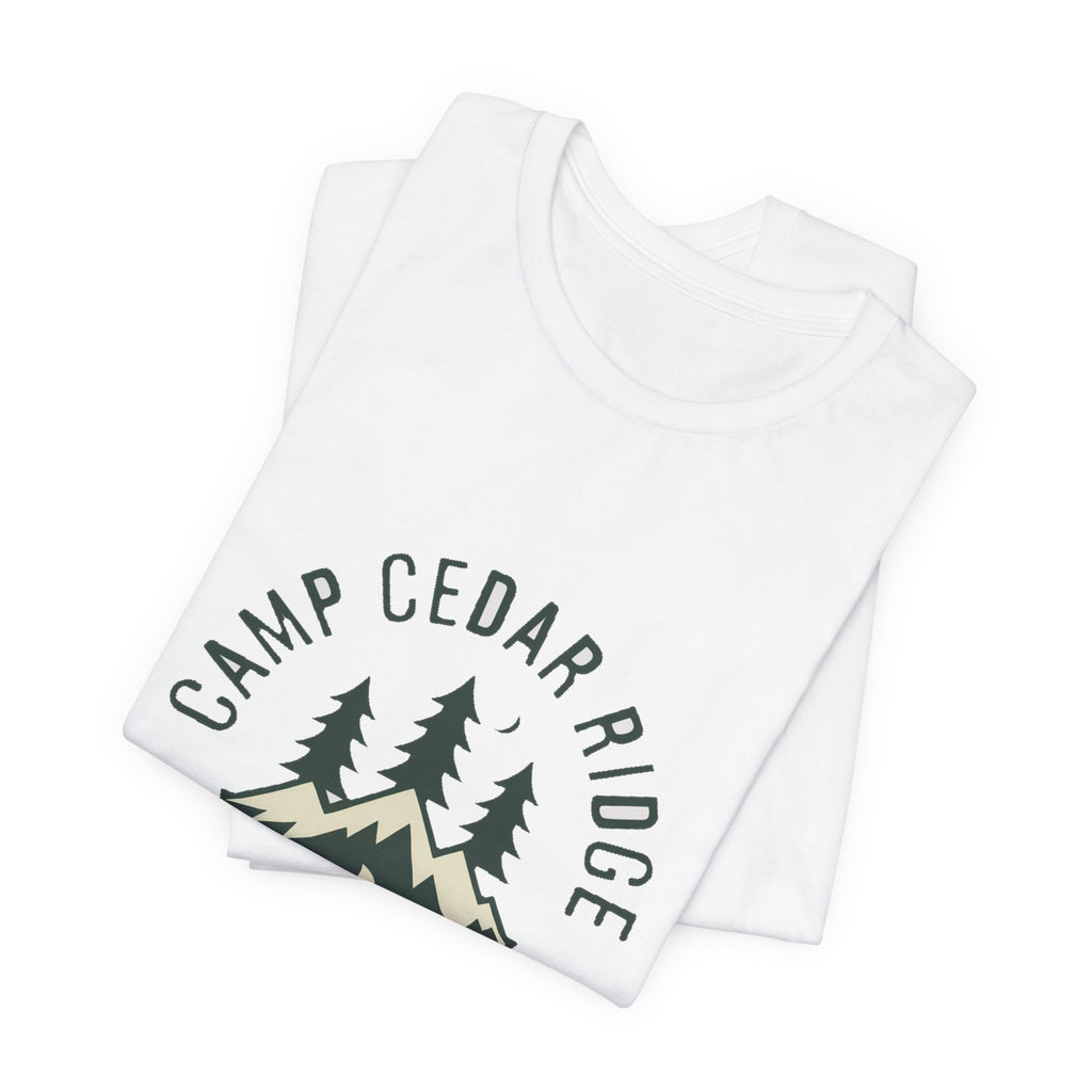 Camp Cedar Ridge — Premium Vintage Summer Camp Tee color-specific T-shirt mockup