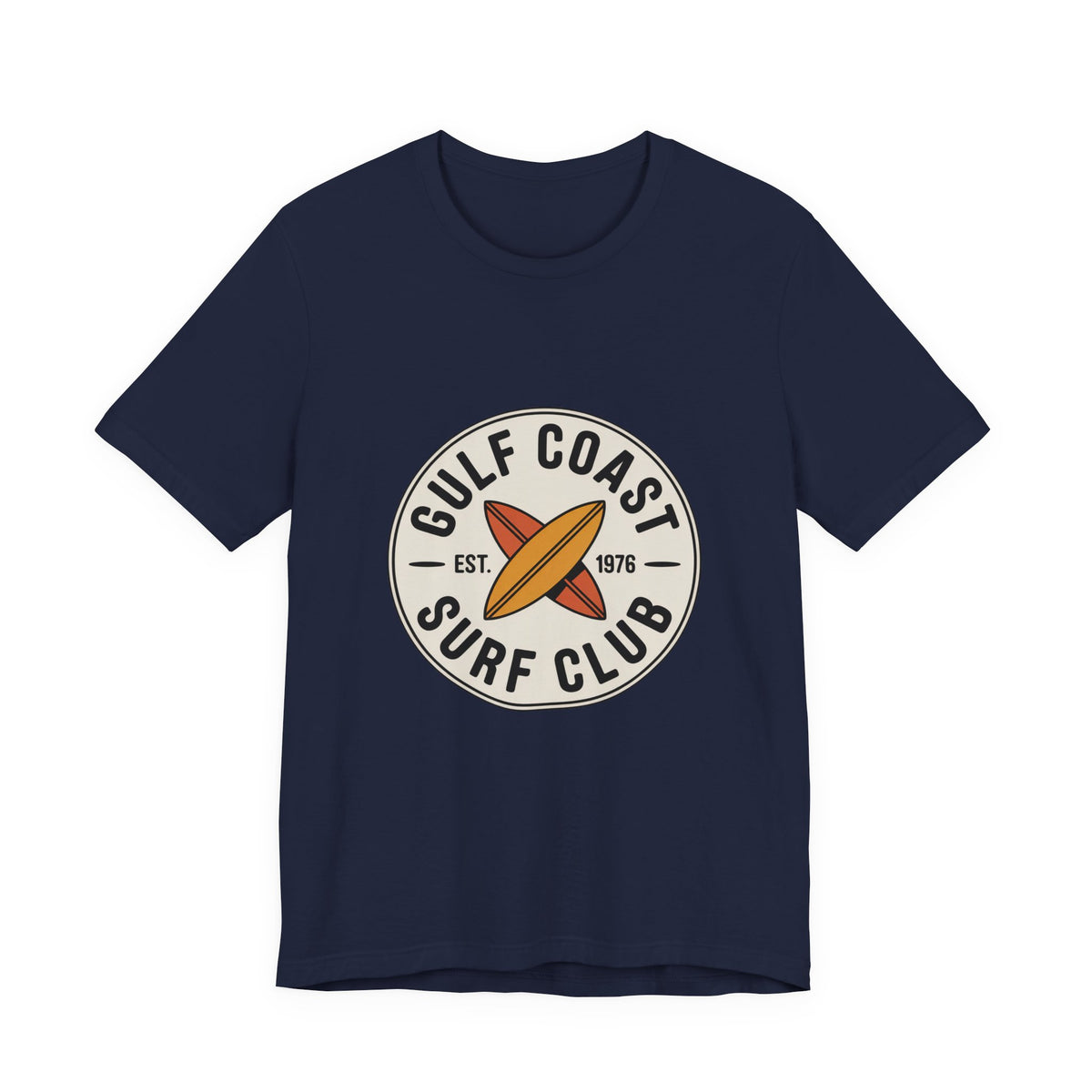 Gulf Coast Surf Club — Premium Vintage Graphic Tee color-specific T-shirt mockup
