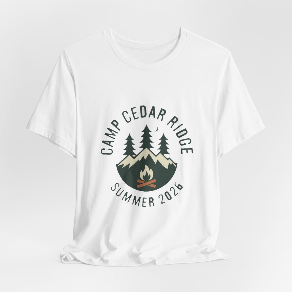 Camp Cedar Ridge — Premium Vintage Summer Camp Tee color-specific T-shirt mockup