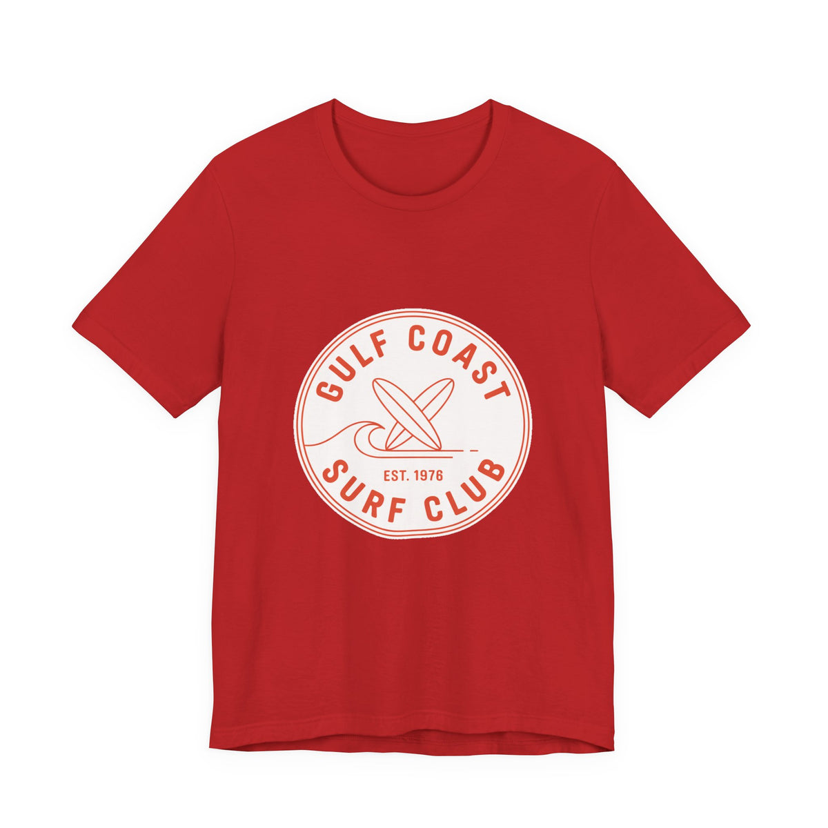 Gulf Coast Surf Club — Premium Vintage Graphic Tee color-specific T-shirt mockup