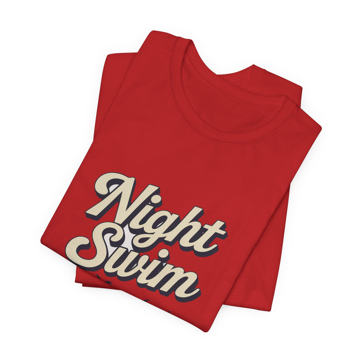 Night Swim — Premium Retro Pool Night Graphic Tee color-specific T-shirt mockup
