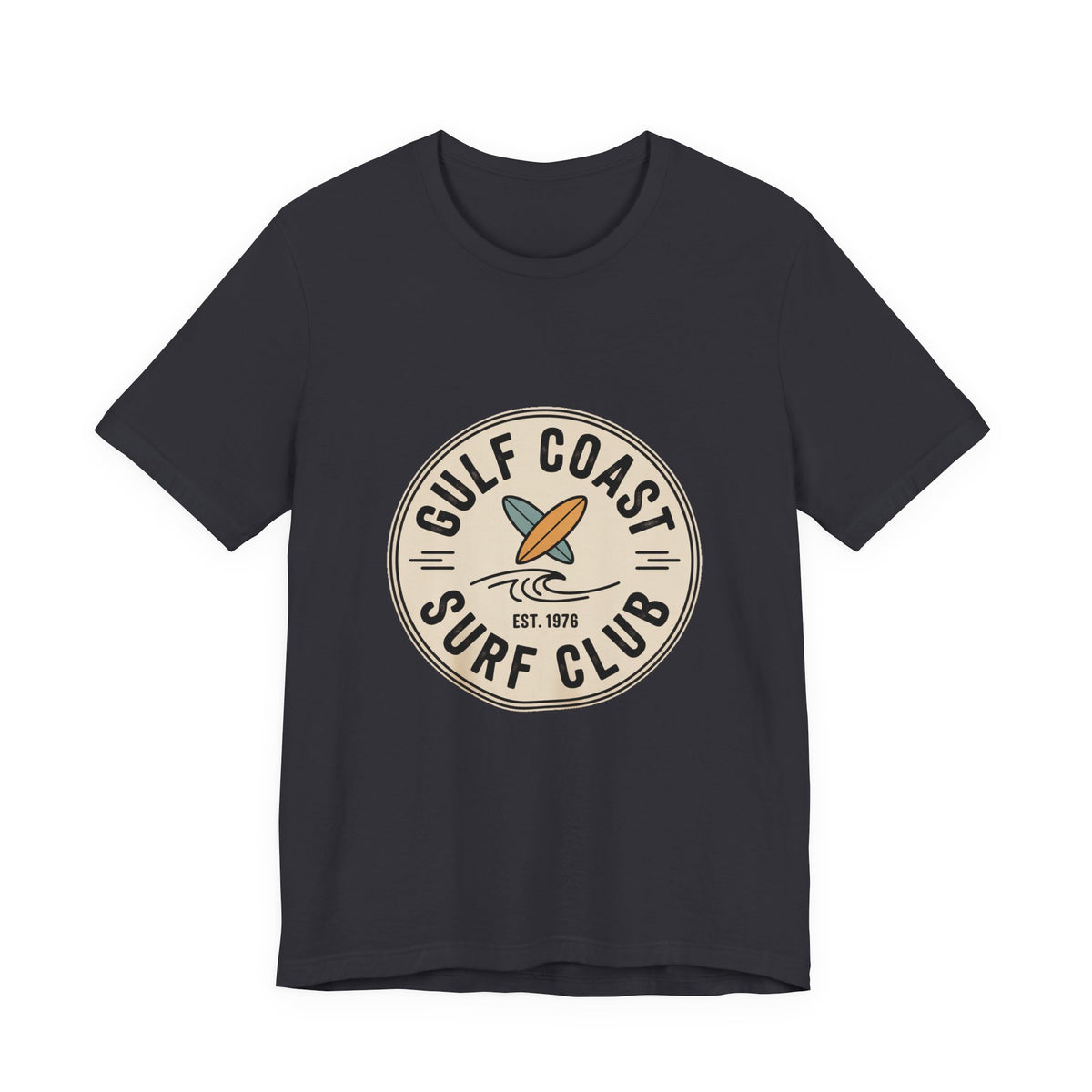 Gulf Coast Surf Club — Premium Vintage Graphic Tee color-specific T-shirt mockup