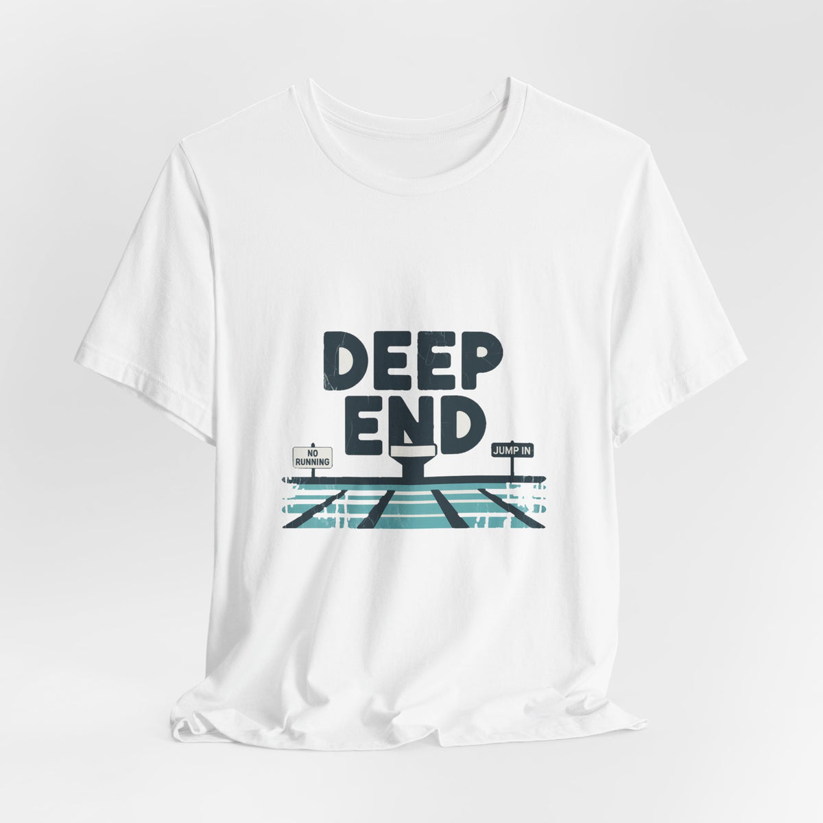 Deep End — Premium Retro Pool Graphic Tee color-specific T-shirt mockup