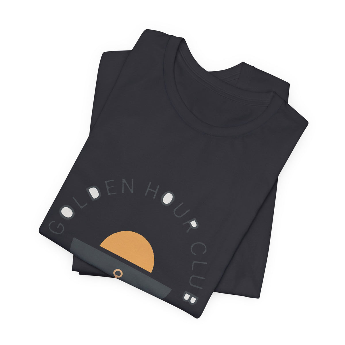 Golden Hour Club — Premium Coastal Badge Tee color-specific T-shirt mockup