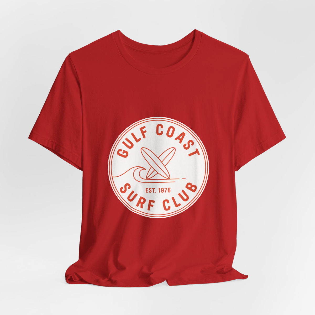 Gulf Coast Surf Club — Premium Vintage Graphic Tee color-specific T-shirt mockup