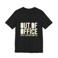 Out of Office — Premium Bold Typography Tee color-specific T-shirt mockup