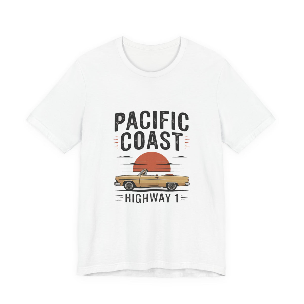 Pacific Coast — Premium Retro California Road Trip Tee color-specific T-shirt mockup