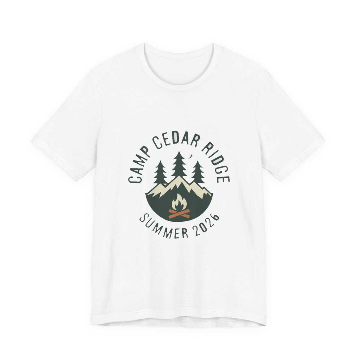Camp Cedar Ridge — Premium Vintage Summer Camp Tee color-specific T-shirt mockup