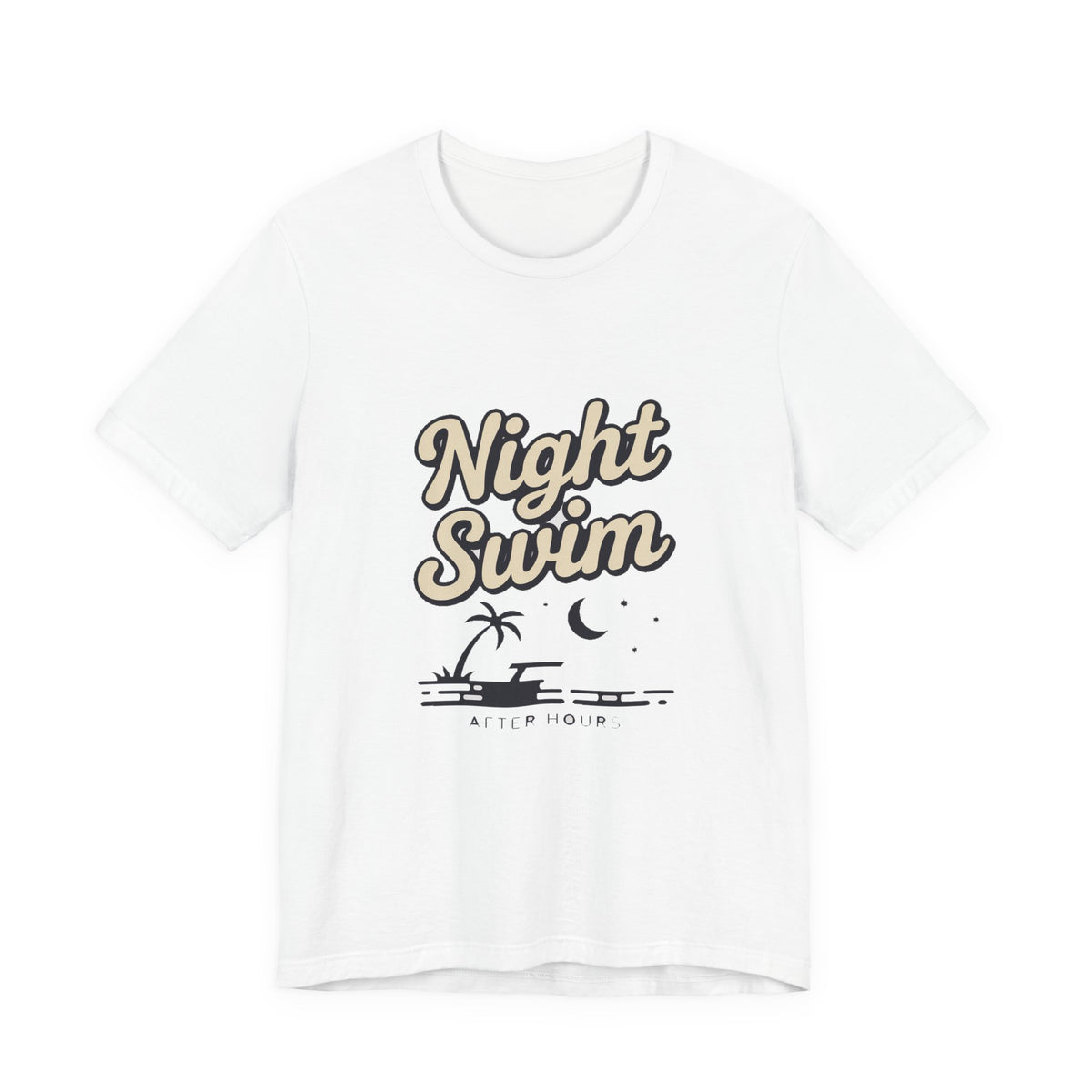 Night Swim — Premium Retro Pool Night Graphic Tee color-specific T-shirt mockup
