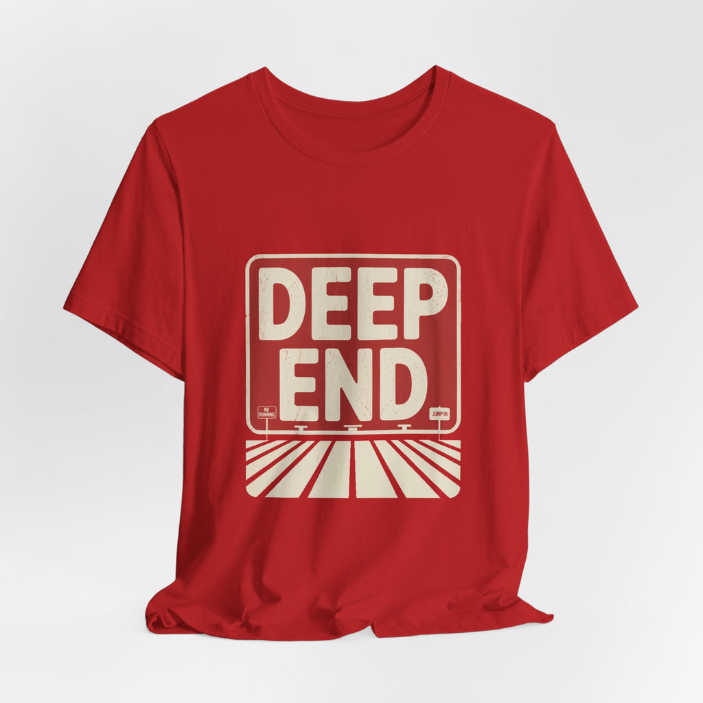 Deep End — Premium Retro Pool Graphic Tee color-specific T-shirt mockup
