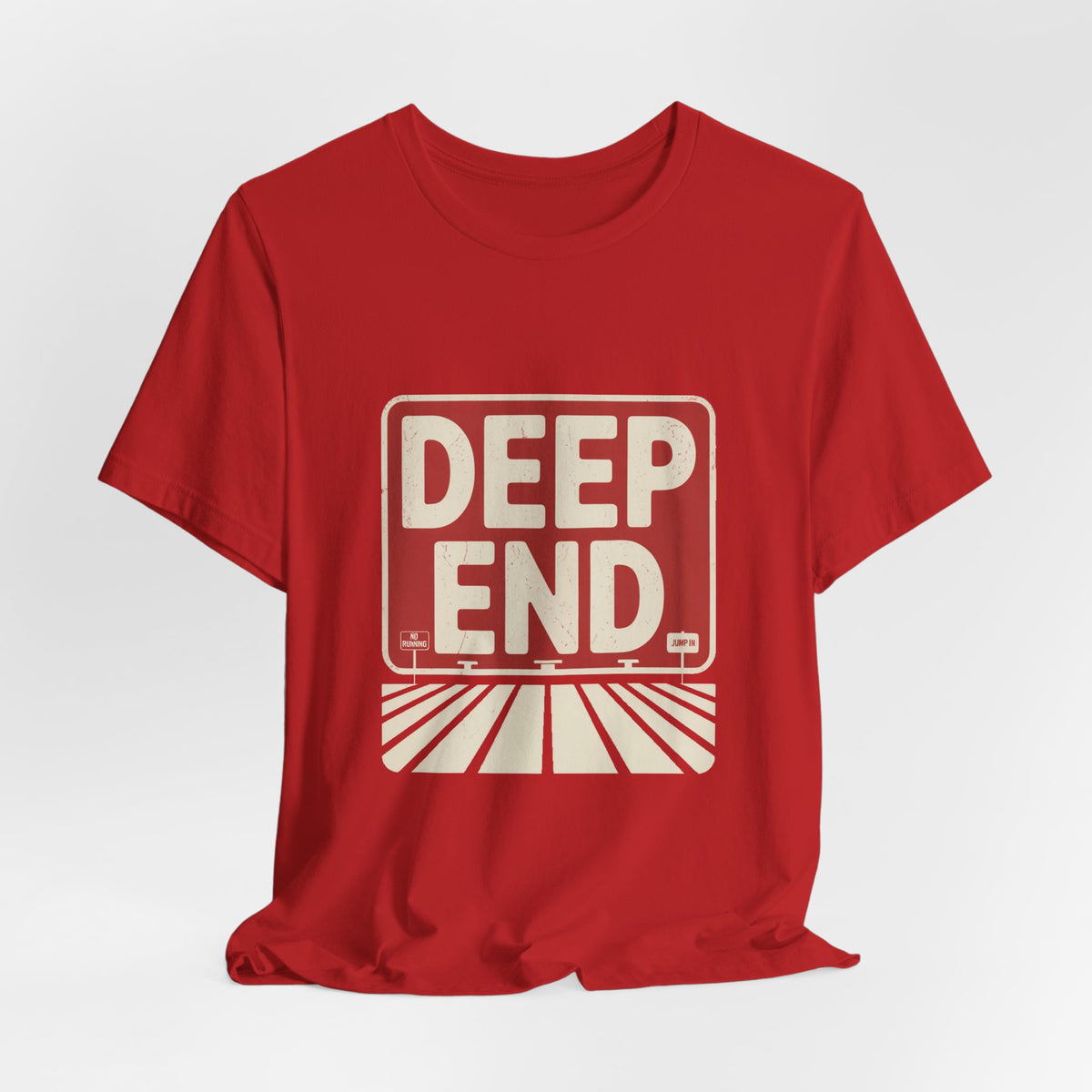 Deep End — Premium Retro Pool Graphic Tee color-specific T-shirt mockup