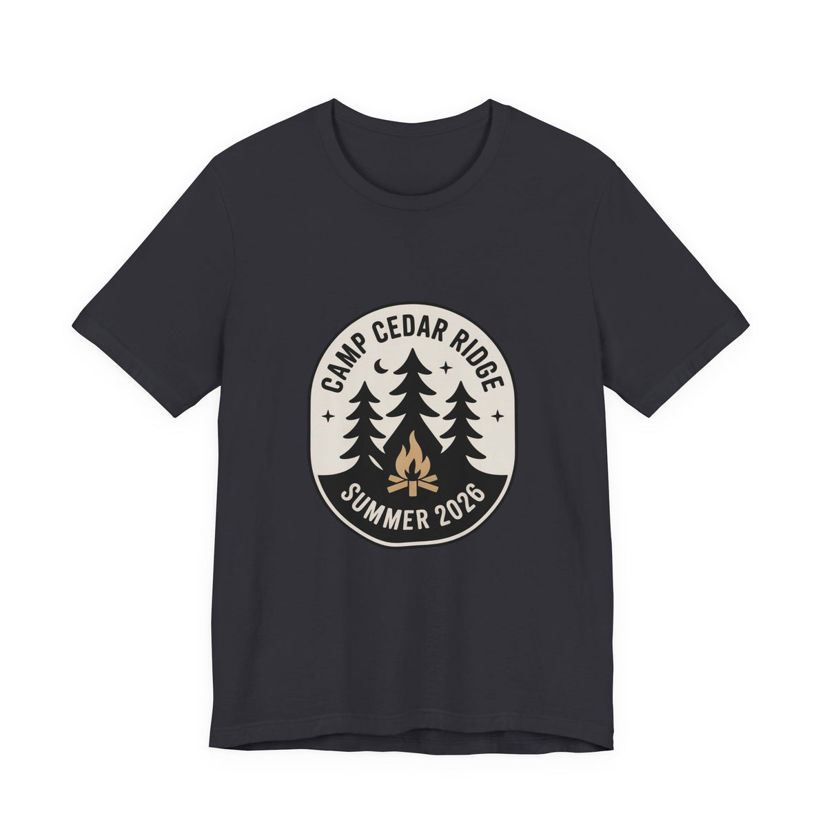 Camp Cedar Ridge — Premium Vintage Summer Camp Tee color-specific T-shirt mockup