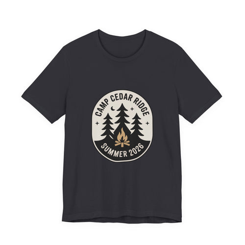 Camp Cedar Ridge — Premium Vintage Summer Camp Tee color-specific T-shirt mockup