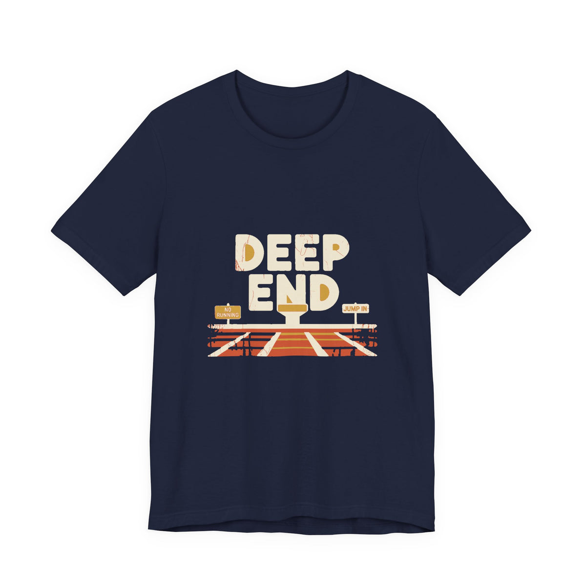 Deep End — Premium Retro Pool Graphic Tee color-specific T-shirt mockup