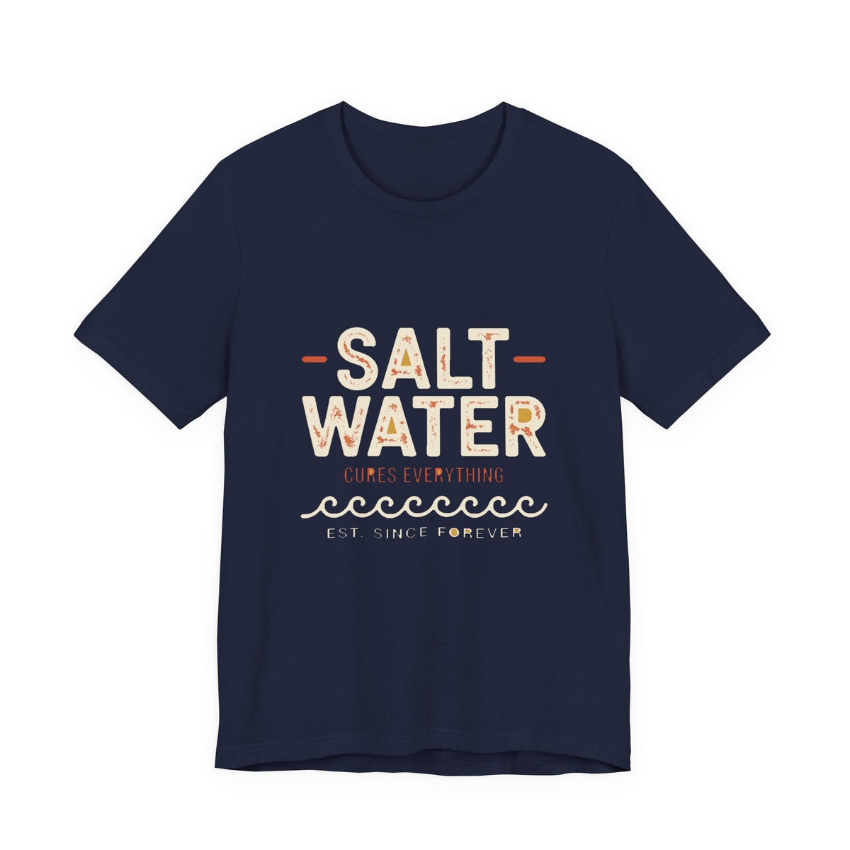 Salt Water Cure — Premium Coastal Quote Graphic Tee color-specific T-shirt mockup