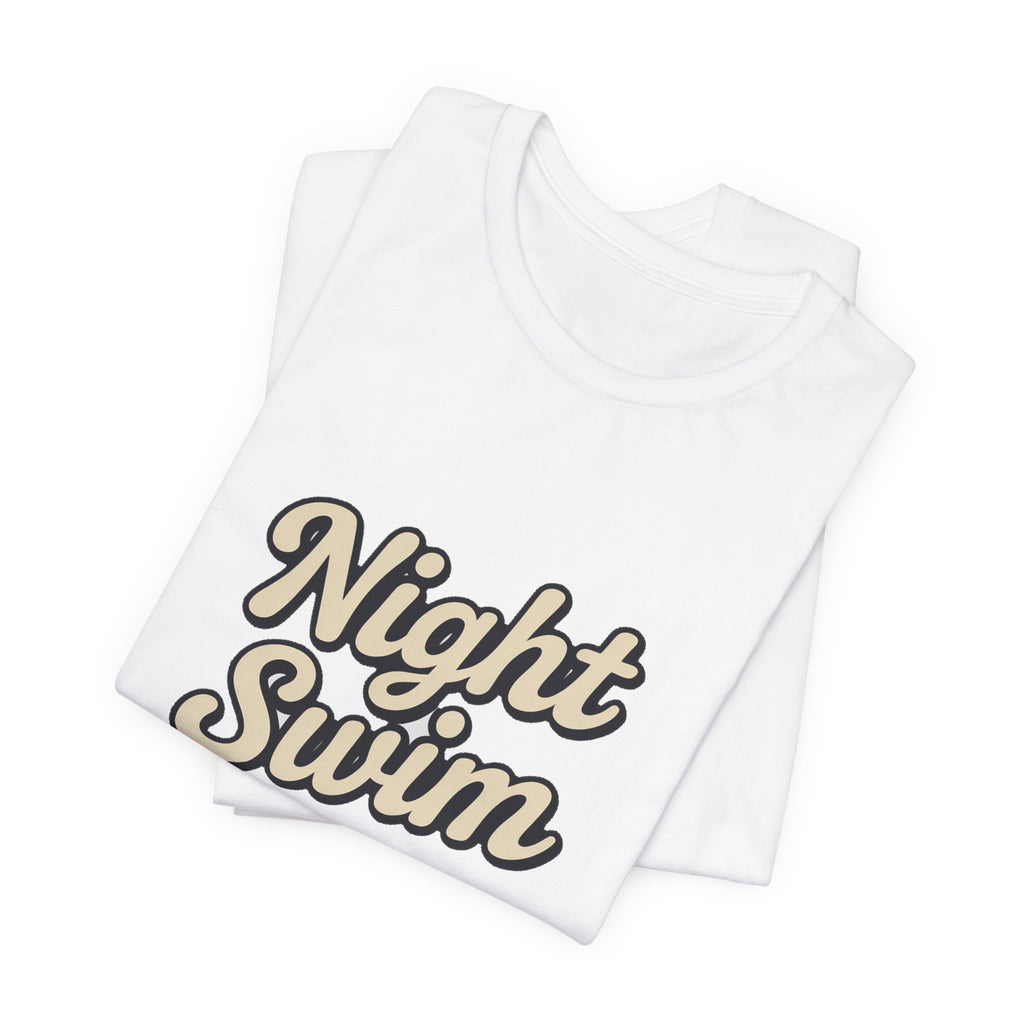 Night Swim — Premium Retro Pool Night Graphic Tee color-specific T-shirt mockup