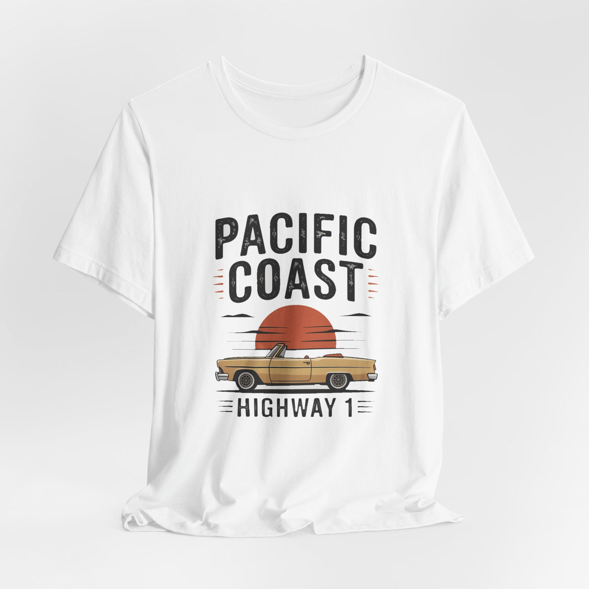 Pacific Coast — Premium Retro California Road Trip Tee color-specific T-shirt mockup
