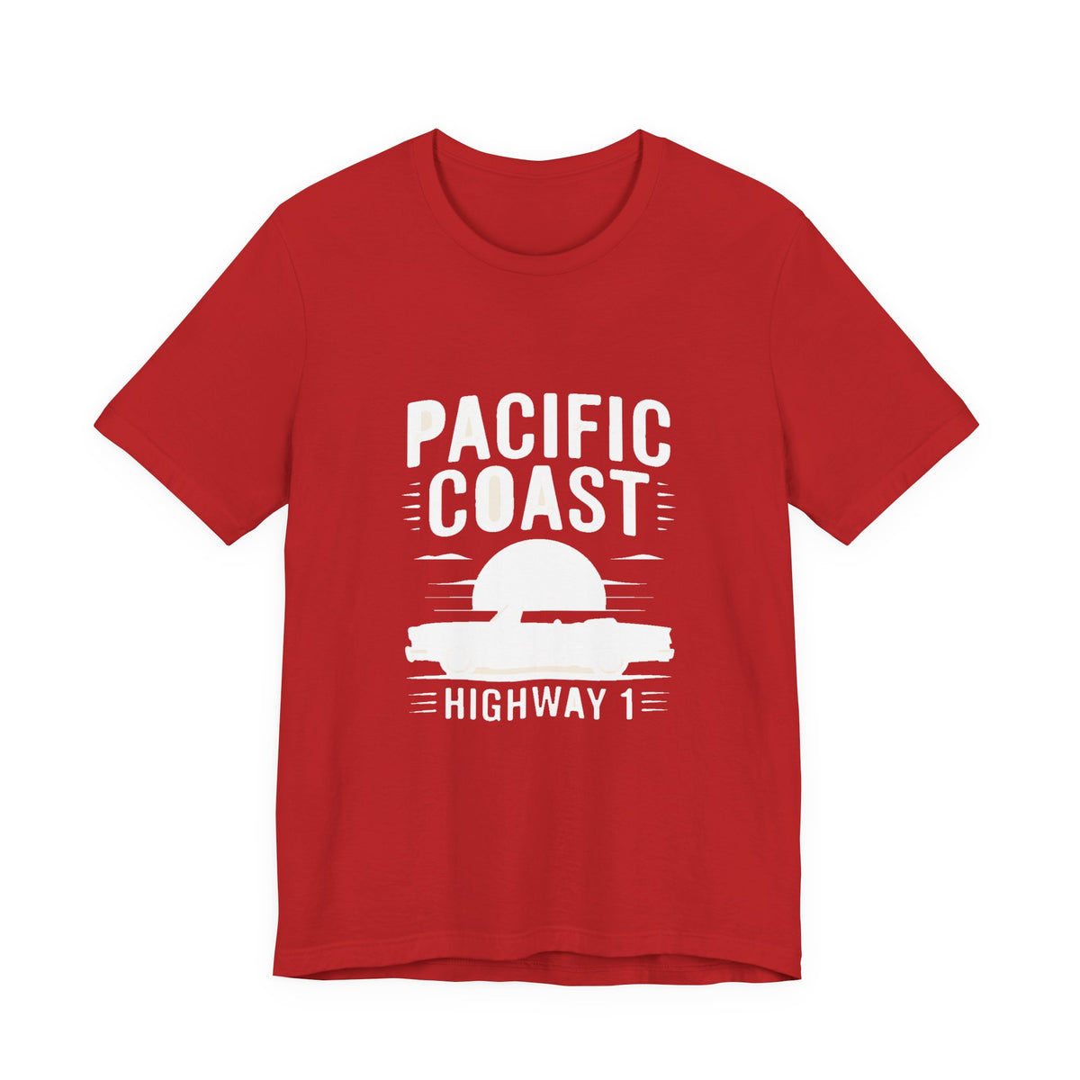 Pacific Coast — Premium Retro California Road Trip Tee color-specific T-shirt mockup