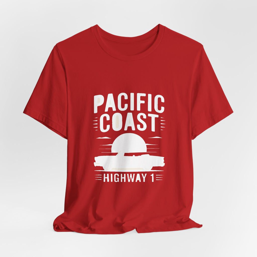 Pacific Coast — Premium Retro California Road Trip Tee color-specific T-shirt mockup