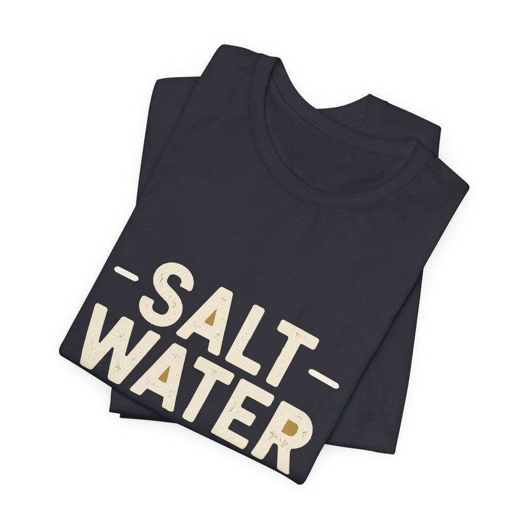 Salt Water Cure — Premium Coastal Quote Graphic Tee color-specific T-shirt mockup