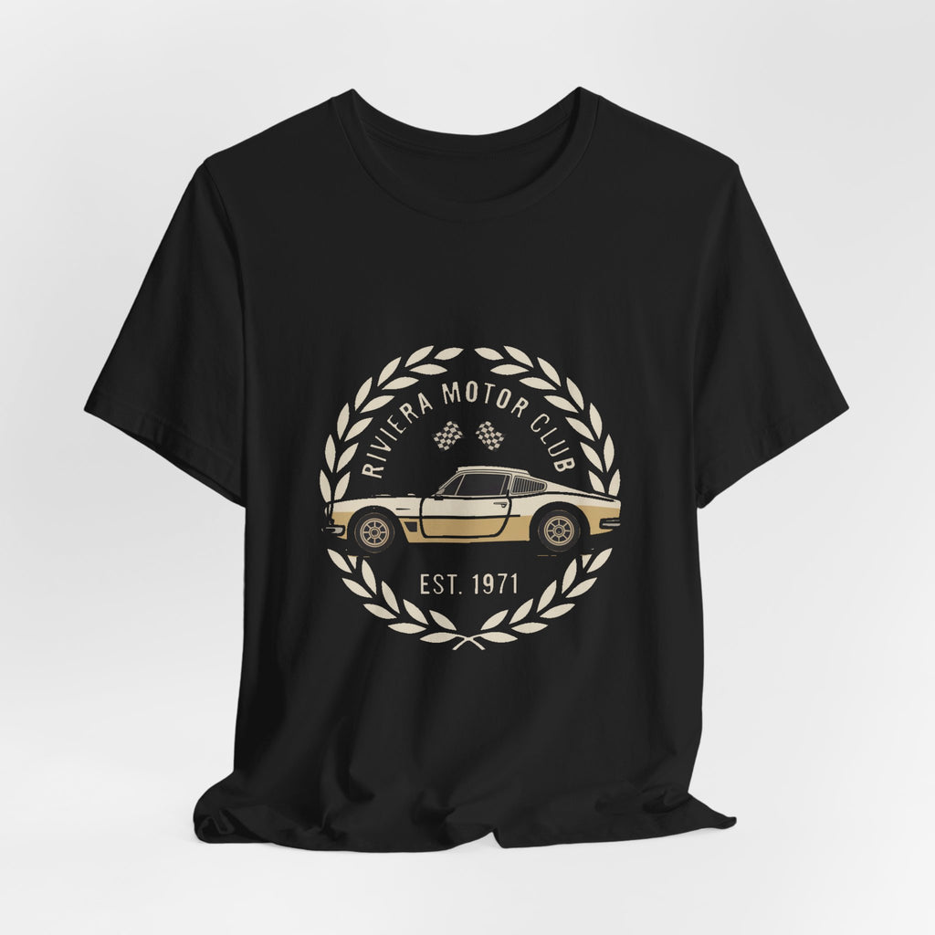 Riviera Motor Club — Premium Heritage Badge Tee color-specific T-shirt mockup