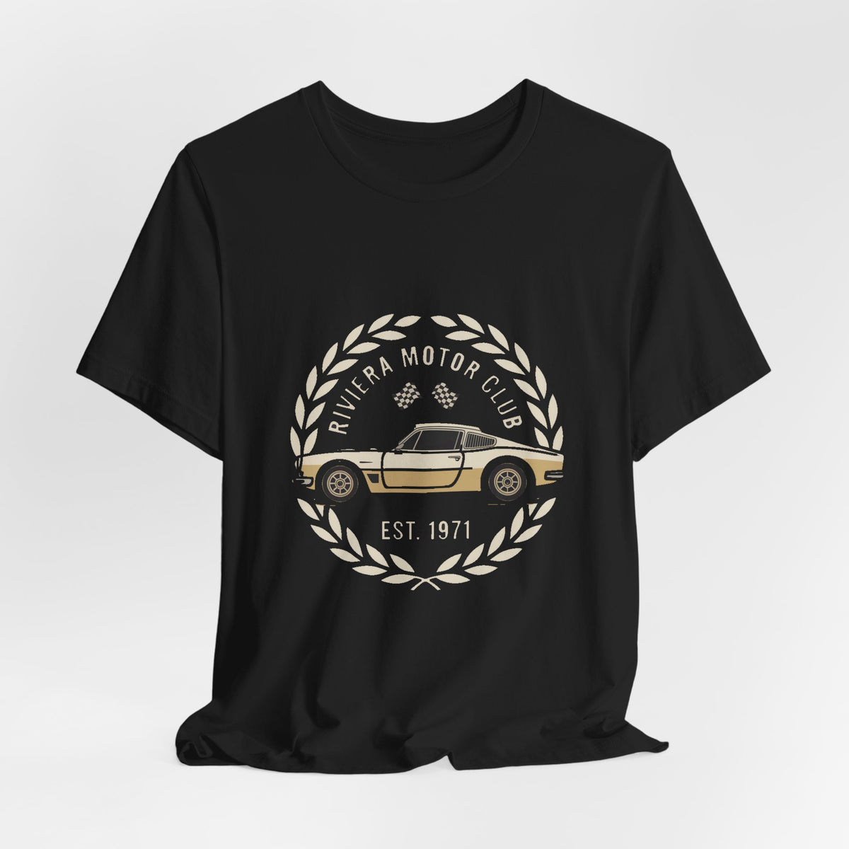 Riviera Motor Club — Premium Heritage Badge Tee color-specific T-shirt mockup