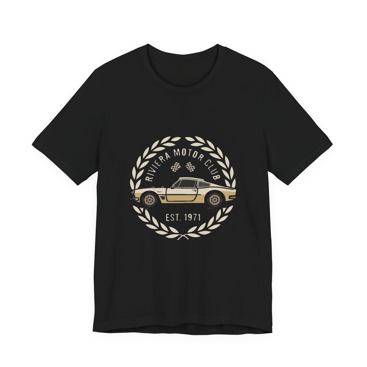 Riviera Motor Club — Premium Heritage Badge Tee color-specific T-shirt mockup