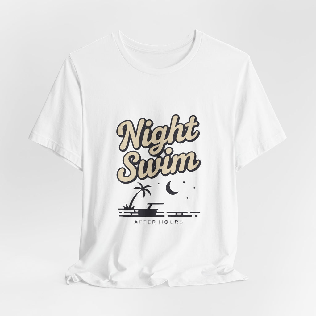 Night Swim — Premium Retro Pool Night Graphic Tee color-specific T-shirt mockup