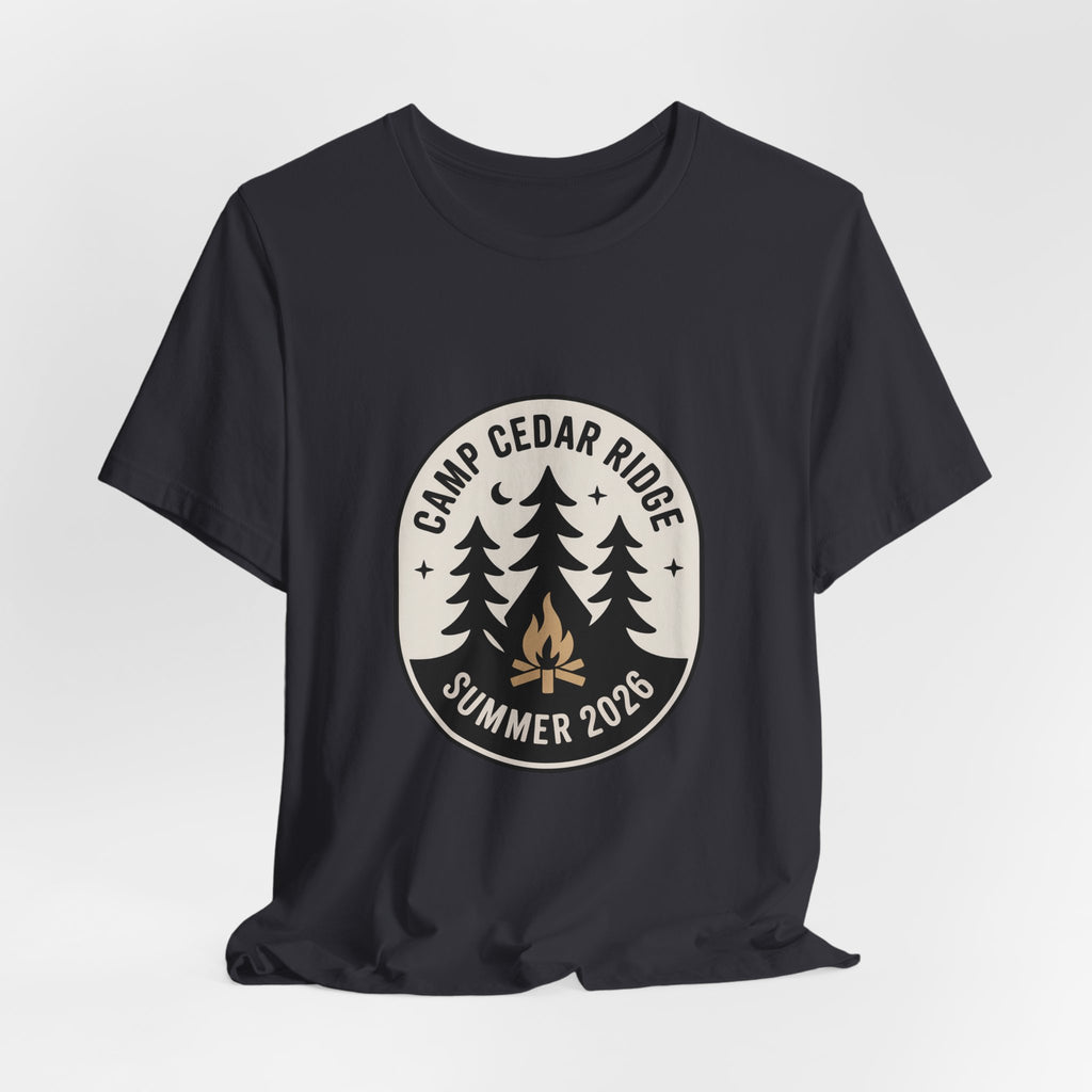 Camp Cedar Ridge — Premium Vintage Summer Camp Tee color-specific T-shirt mockup