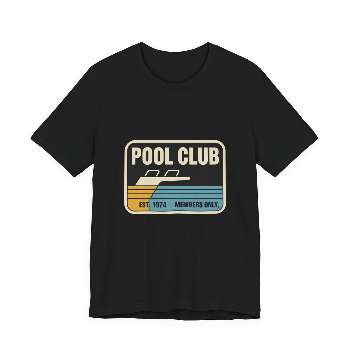 Pool Club '74 — Premium Retro Swimming Pool Tee mockup - YAMISA Summer Archive T-shirt