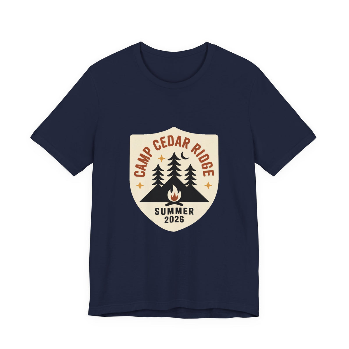 Camp Cedar Ridge — Premium Vintage Summer Camp Tee color-specific T-shirt mockup