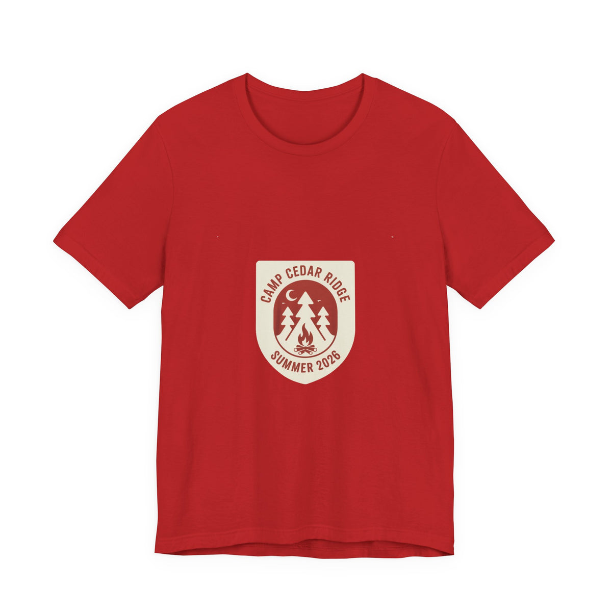 Camp Cedar Ridge — Premium Vintage Summer Camp Tee color-specific T-shirt mockup