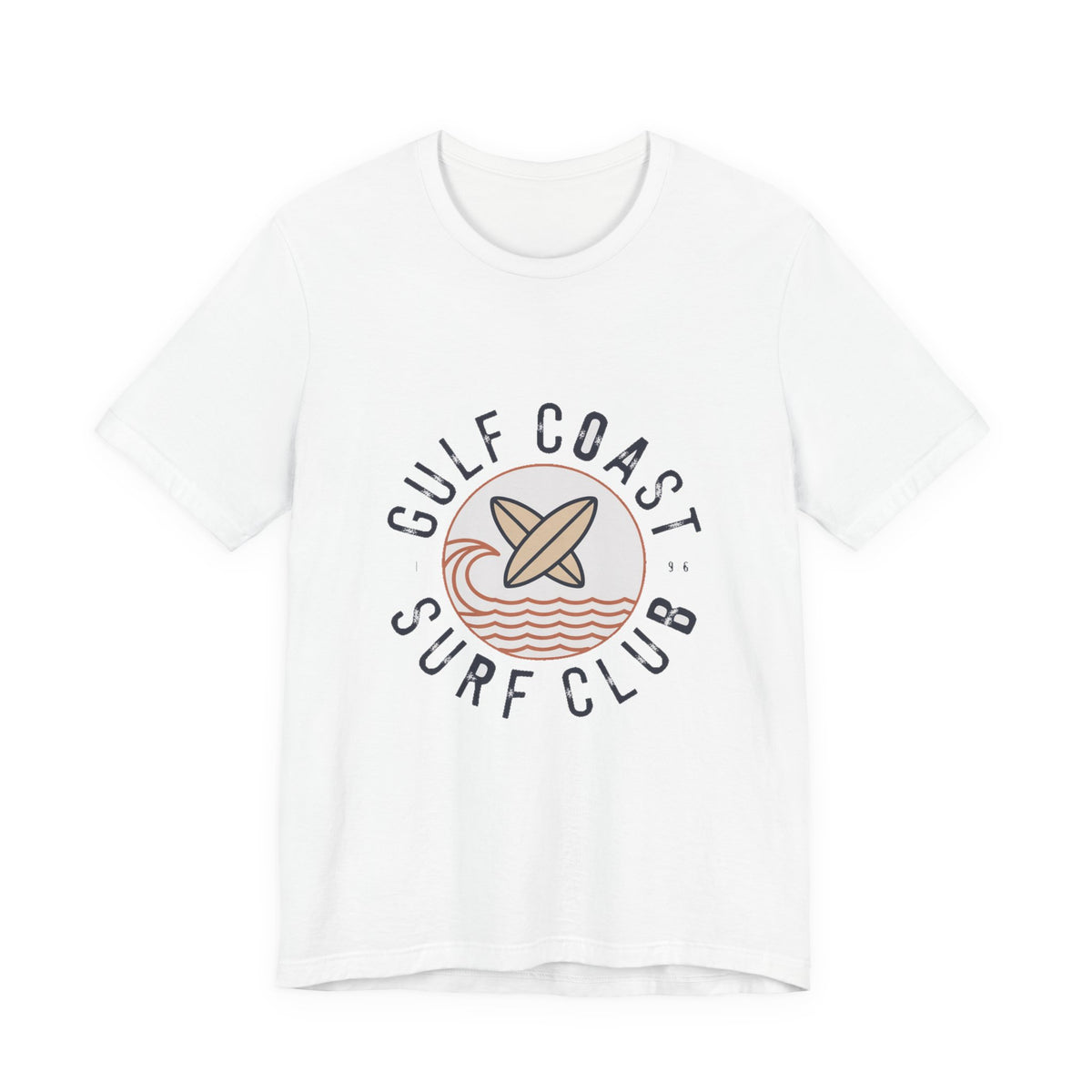 Gulf Coast Surf Club — Premium Vintage Graphic Tee color-specific T-shirt mockup