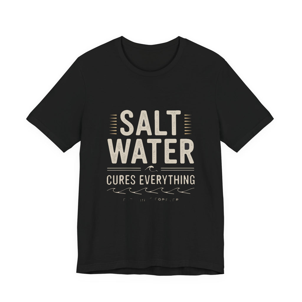 Salt Water Cure — Premium Coastal Quote Graphic Tee color-specific T-shirt mockup