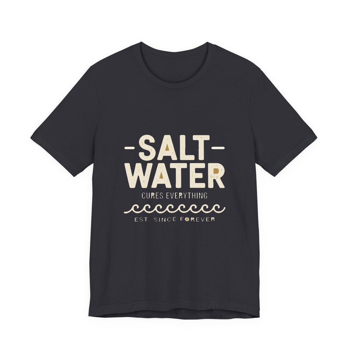 Salt Water Cure — Premium Coastal Quote Graphic Tee color-specific T-shirt mockup