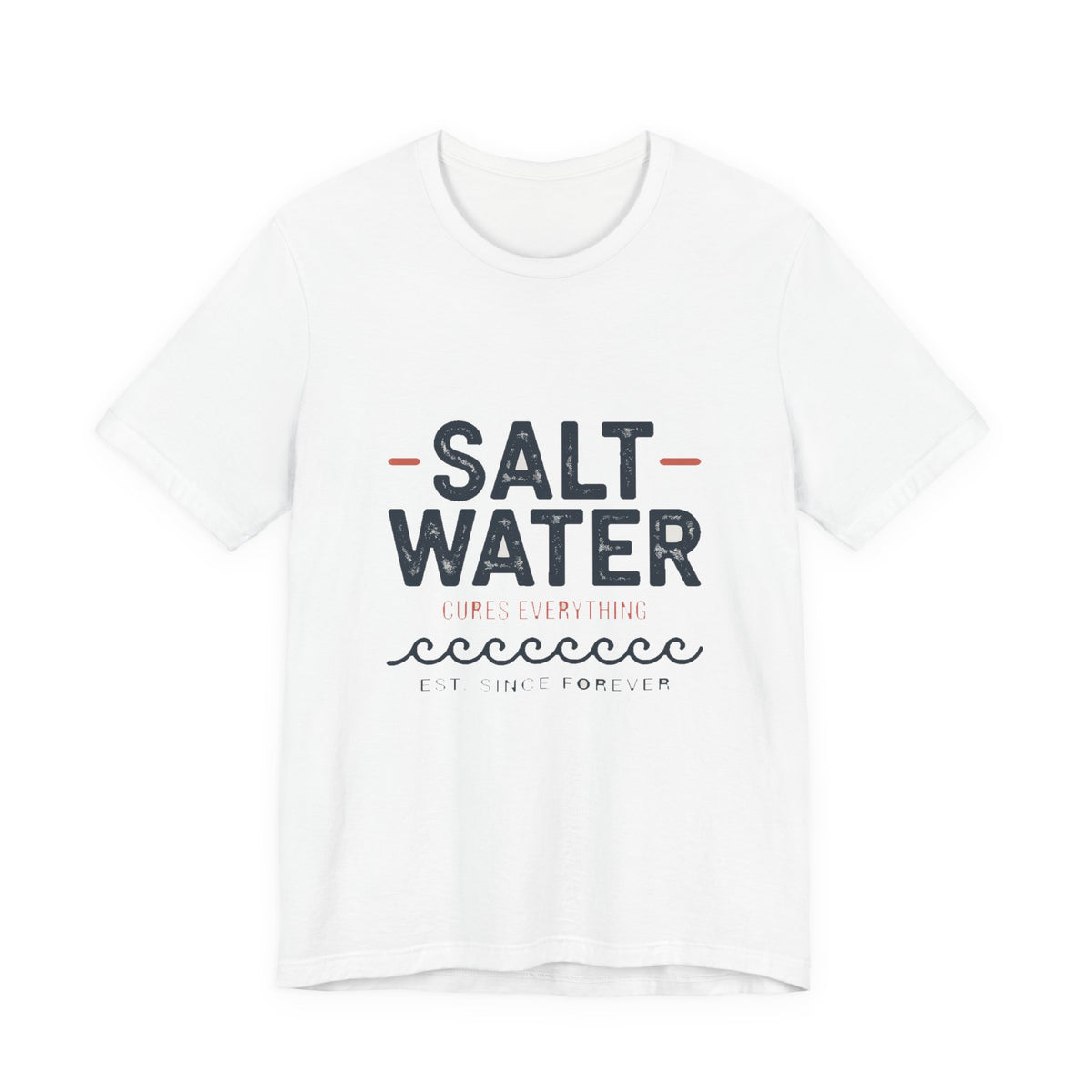 Salt Water Cure — Premium Coastal Quote Graphic Tee color-specific T-shirt mockup