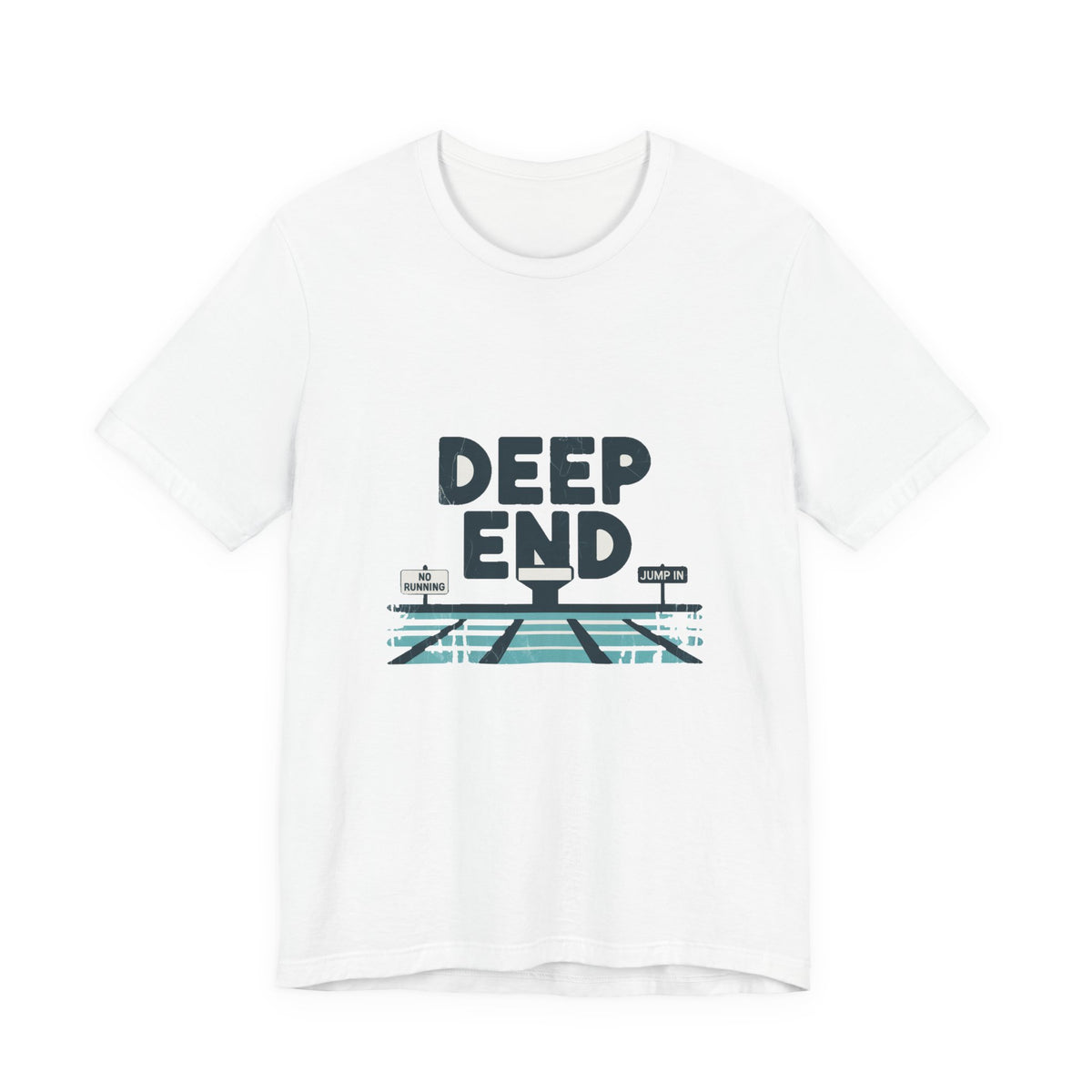 Deep End — Premium Retro Pool Graphic Tee color-specific T-shirt mockup