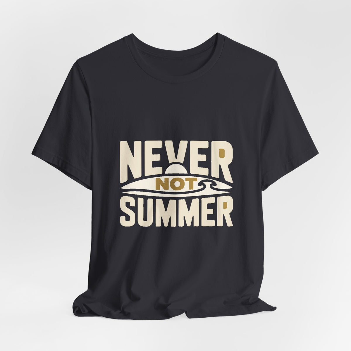 Never Not Summer — Premium Statement Graphic Tee color-specific T-shirt mockup