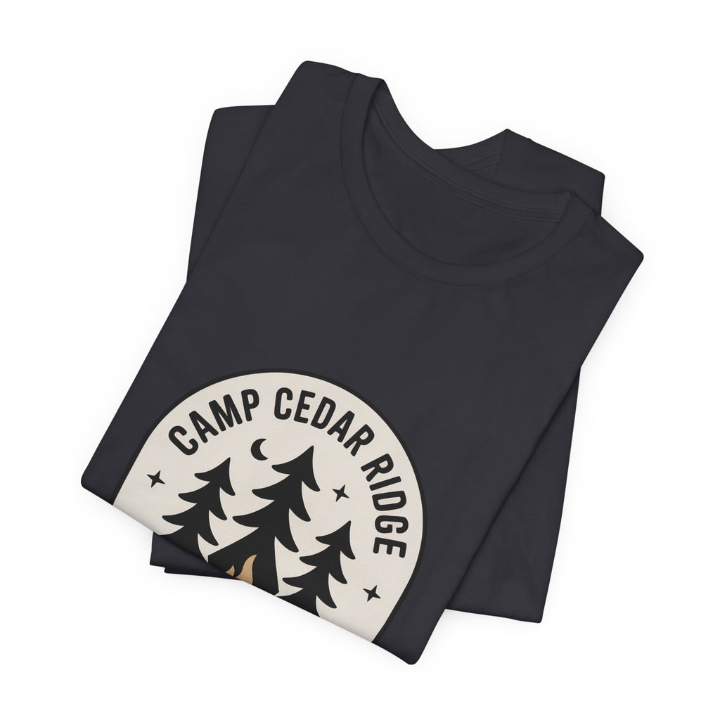 Camp Cedar Ridge — Premium Vintage Summer Camp Tee color-specific T-shirt mockup
