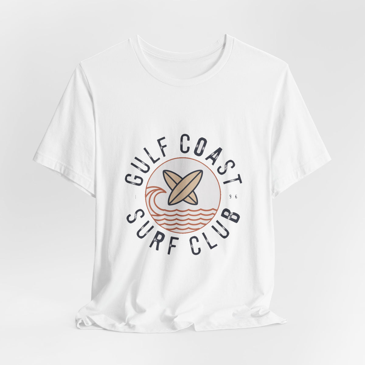 Gulf Coast Surf Club — Premium Vintage Graphic Tee color-specific T-shirt mockup