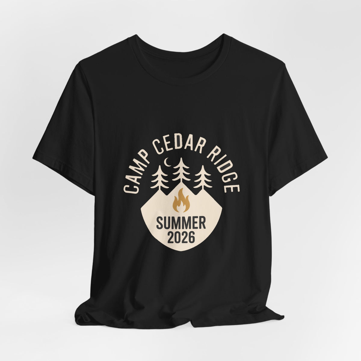 Camp Cedar Ridge — Premium Vintage Summer Camp Tee color-specific T-shirt mockup